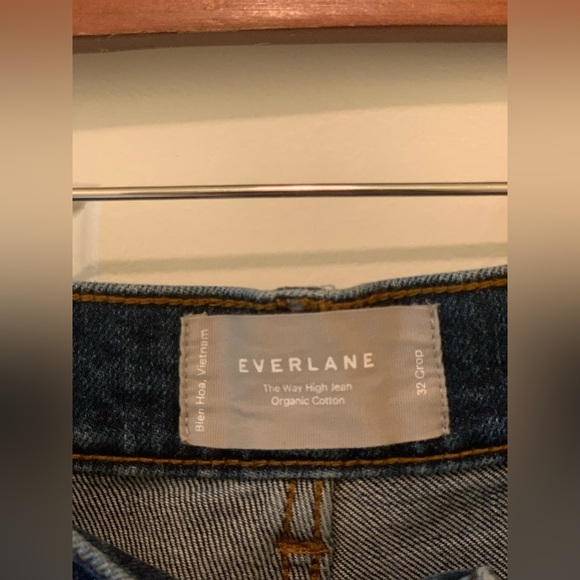 Everlane Organic Cotton The Way High Jeans in Dark Blue. Size-12 - Picture 2 of 4